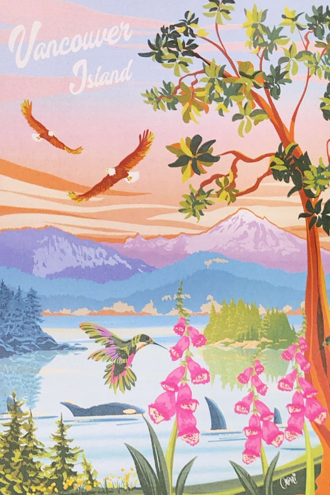 Vancouver Island Illustration by local artist front