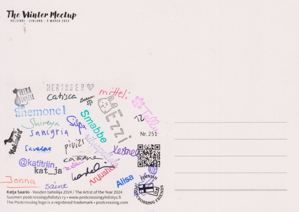 Katja Saario Winter Meetup card 2024 back