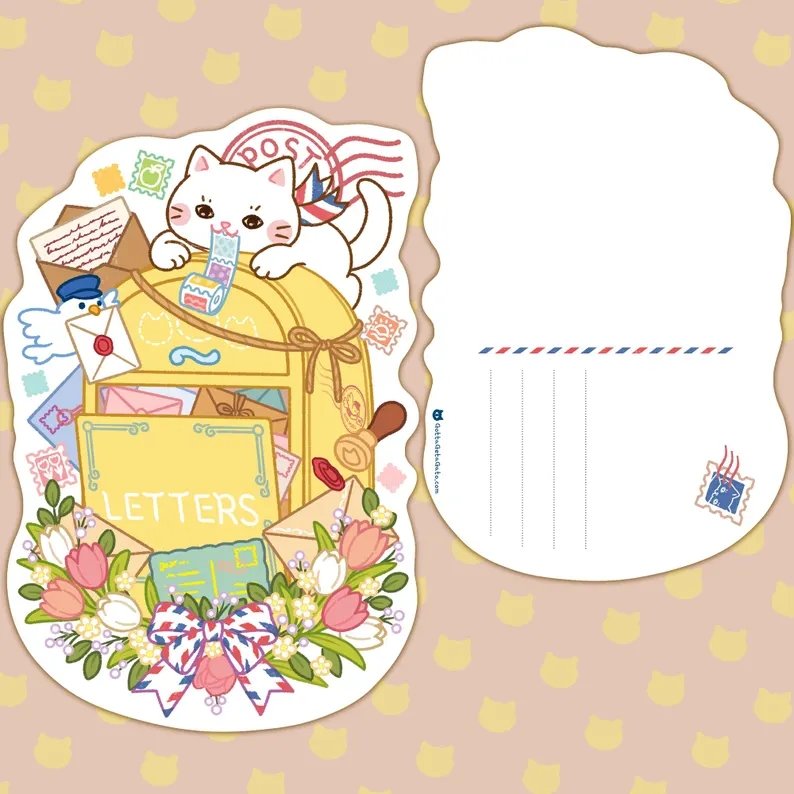 Cat Mailbox Postcard front