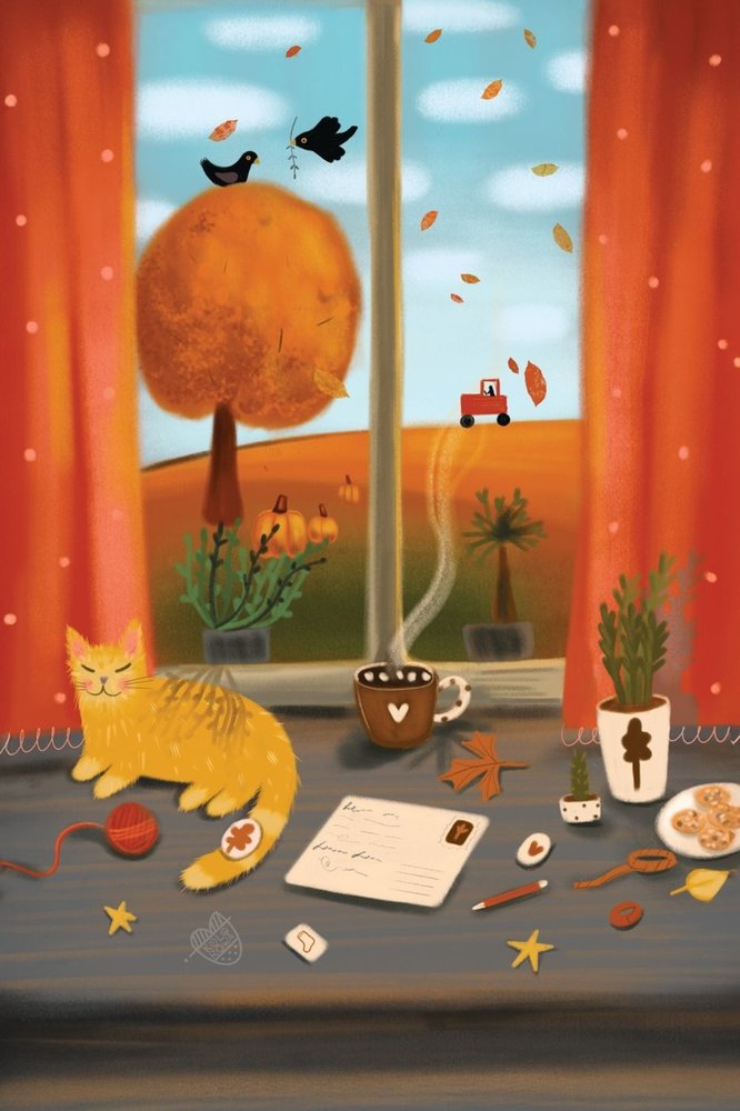 Cat Marluki and Cozy Autumn, front