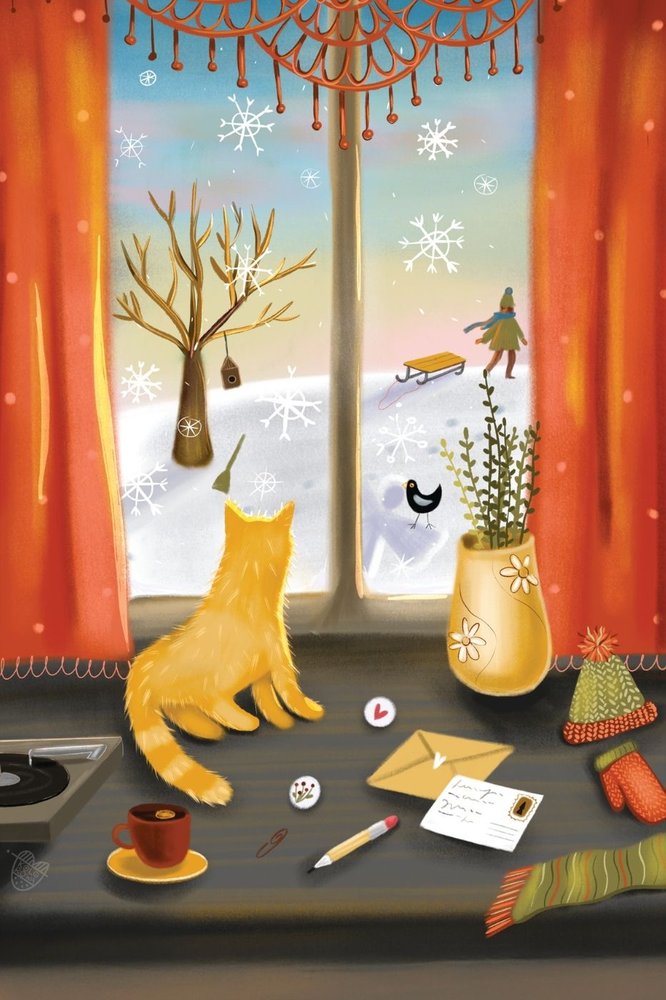 Cat Marluki and Winter, front