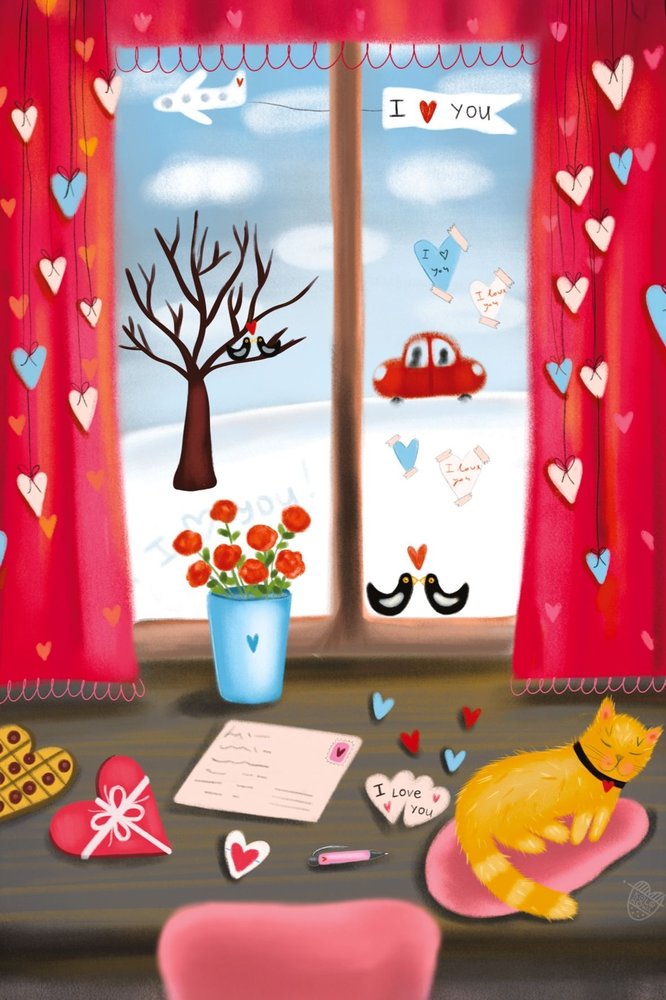 Cat Marluki and Valentine’s day, front