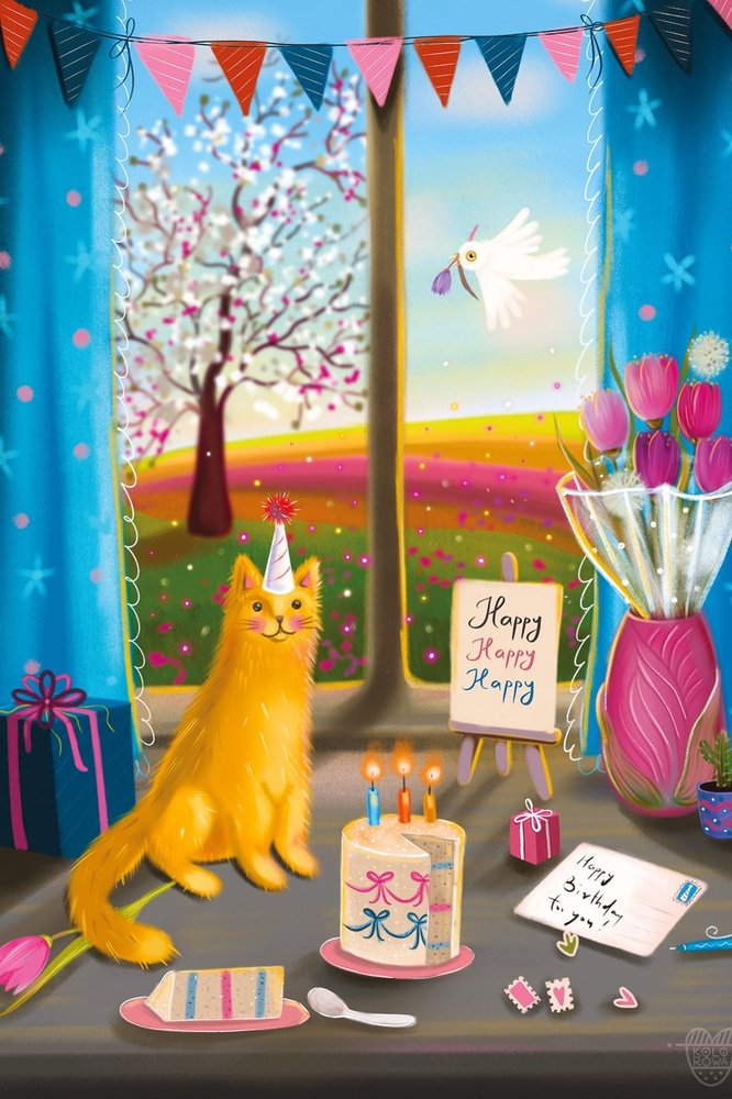 Cat Marluki and Birthday, front